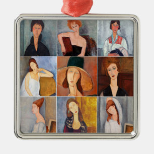 Amedeo Modigliani - mästerverk Collage Julgransprydnad Metall