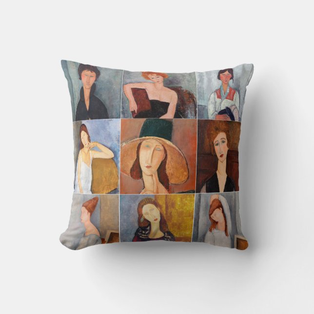Amedeo Modigliani - mästerverk Collage Kudde (Framsida)