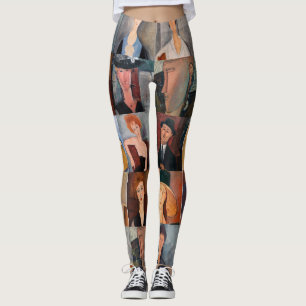 Amedeo Modigliani - mästerverk Collage Leggings