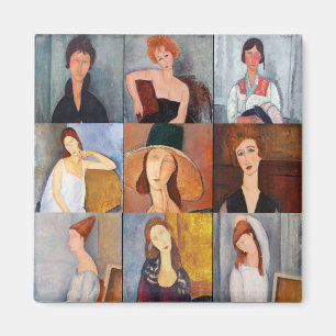 Amedeo Modigliani - mästerverk Collage Magnet