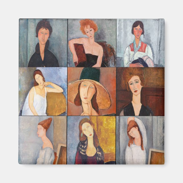 Amedeo Modigliani - mästerverk Collage Magnet (Framsidan)