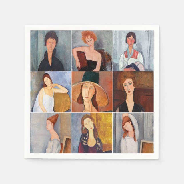 Amedeo Modigliani - mästerverk Collage Pappersservett (Framsidan)