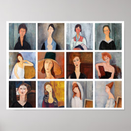 Amedeo Modigliani - mästerverk Collage Poster