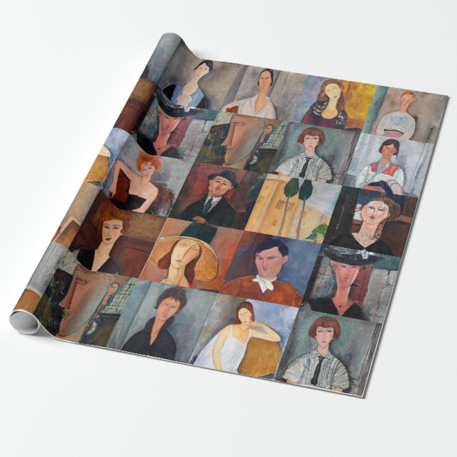 Amedeo Modigliani - mästerverk Collage Presentpapper (Utrullad)