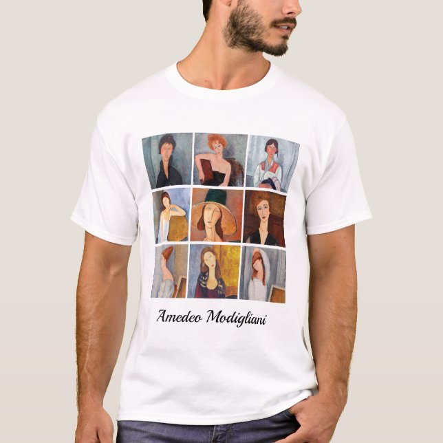 Amedeo Modigliani - mästerverk Collage T Shirt (Framsida)