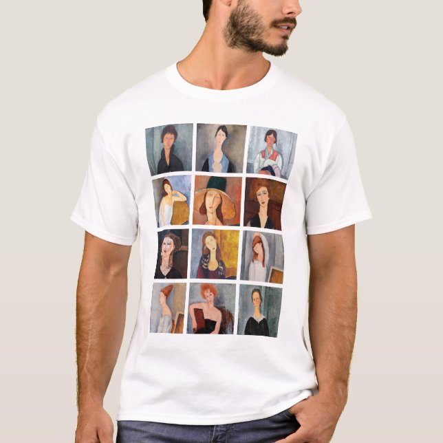 Amedeo Modigliani - mästerverk Collage T Shirt (Framsida)