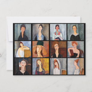 Amedeo Modigliani - mästerverk Collage Tack Kort