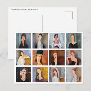 Amedeo Modigliani - mästerverk Collage Vykort