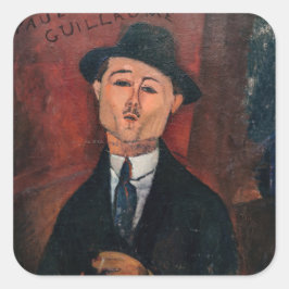 Amedeo Modigliani - Paul Guillaume, Novo Pilota Fyrkantigt Klistermärke