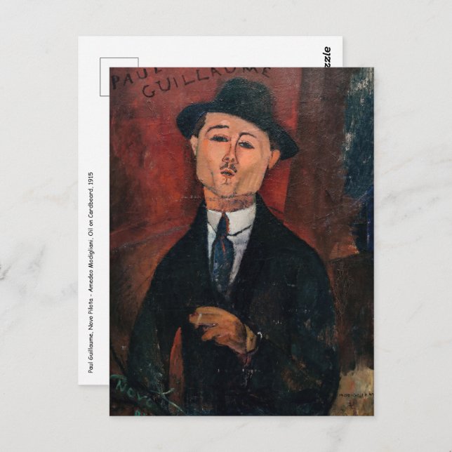 Amedeo Modigliani - Paul Guillaume, Novo Pilota Vykort (Fram/baksida)