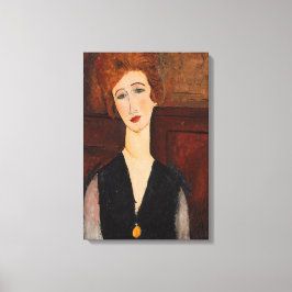 Amedeo Modigliani - Porträtt av en kvinna Canvastryck