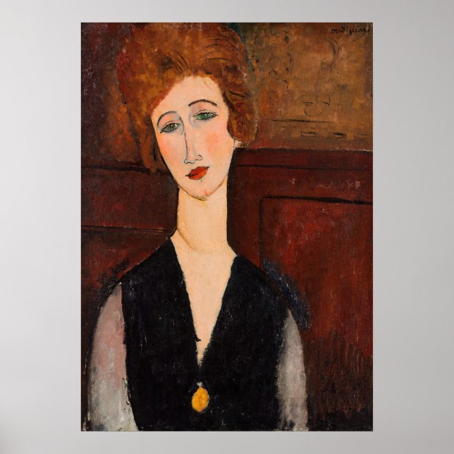 Amedeo Modigliani - Porträtt av en kvinna Poster (Framsidan)