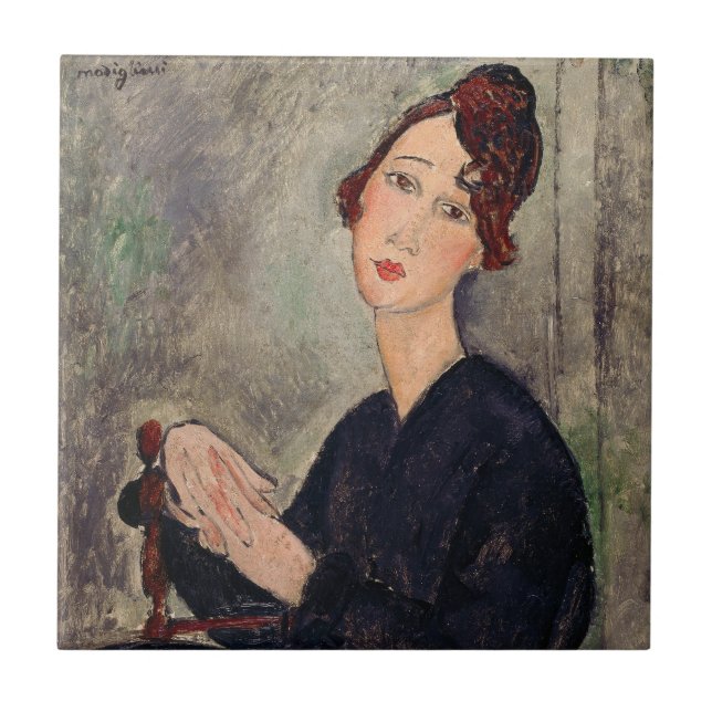 Amedeo Modigliani - Porträtt i Dedie Hayden Kakelplatta (Framsidan)