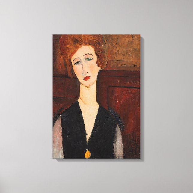 Amedeo Modigliani - Porträtt i en kvinna Canvastryck (Framsida)
