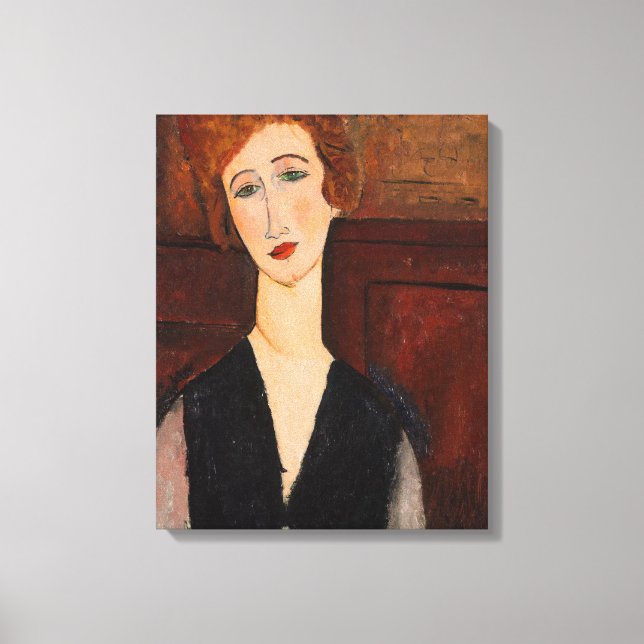 Amedeo Modigliani - Porträtt i en kvinna Canvastryck (Framsida)
