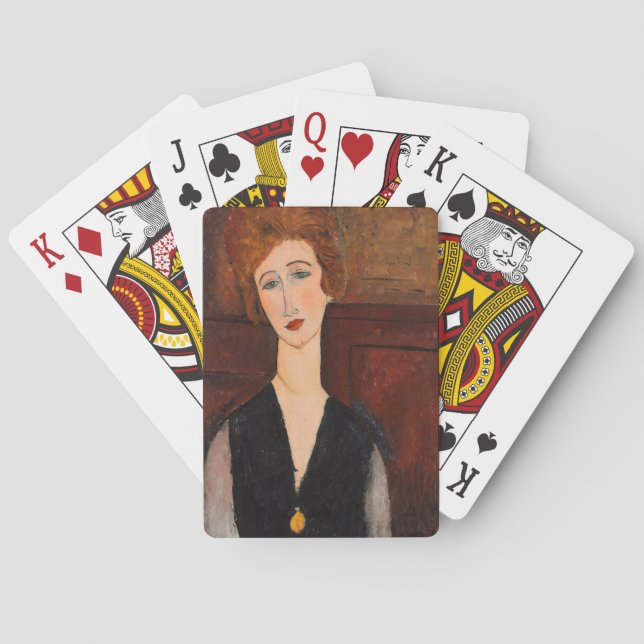 Amedeo Modigliani - Porträtt i en kvinna Casinokort (Baksidan)
