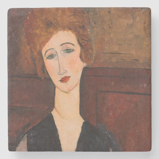 Amedeo Modigliani - Porträtt i en kvinna Stenunderlägg (Framsidan)