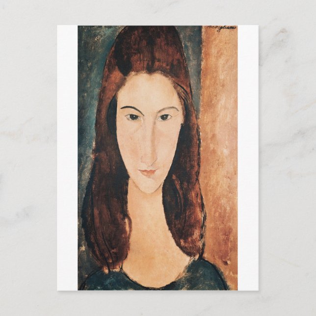 Amedeo Modigliani - Porträtt i en ung flicka Vykort (Framsida)