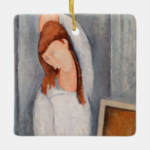 Amedeo Modigliani - Porträtt Jeanne Hebuterne #1 Julgransprydnad Keramik