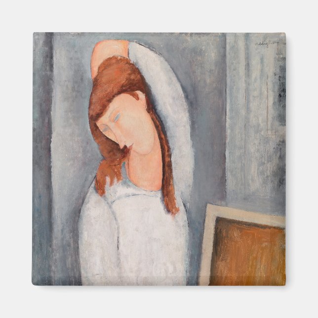 Amedeo Modigliani - Porträtt Jeanne Hebuterne #1 Magnet (Framsidan)