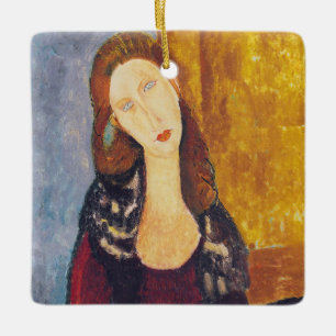 Amedeo Modigliani - Porträtt Jeanne Hebuterne #2 Julgransprydnad Keramik