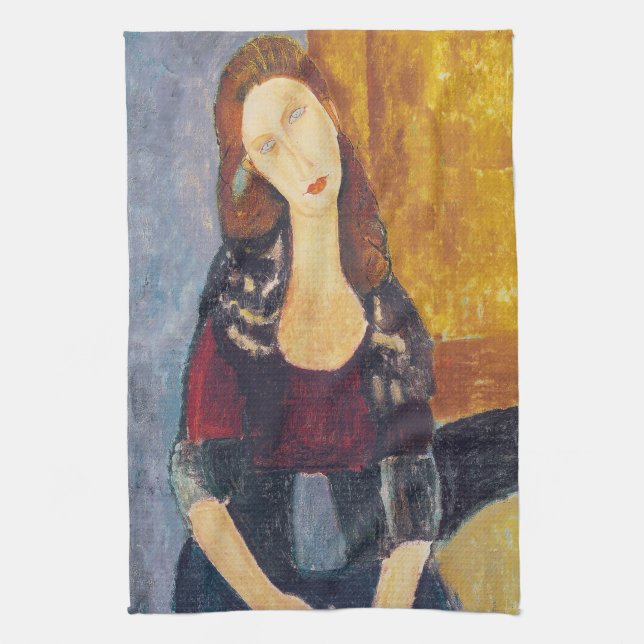 Amedeo Modigliani - Porträtt Jeanne Hebuterne #2 Kökshandduk (Vertikal)