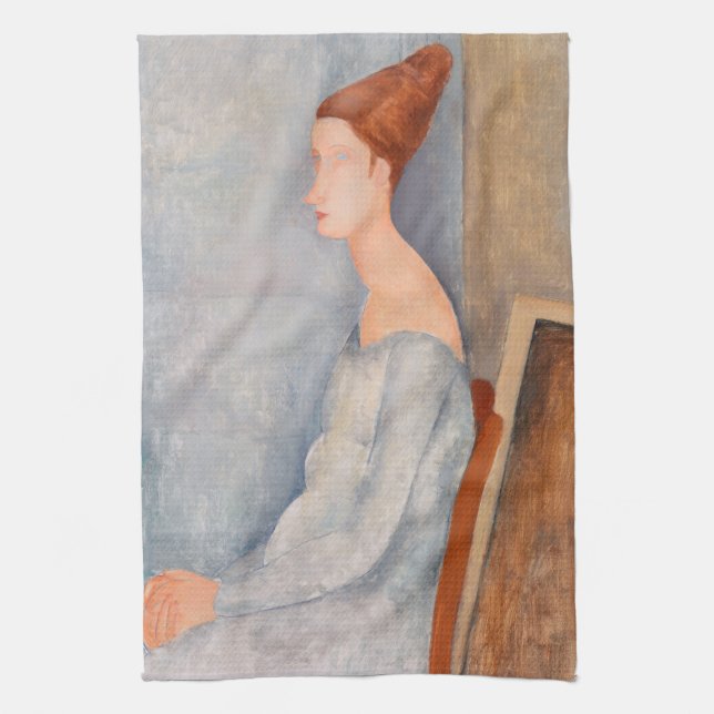 Amedeo Modigliani - Porträtt Jeanne Hebuterne #3 Kökshandduk (Vertikal)