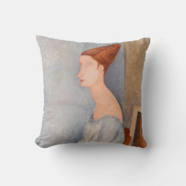 Amedeo Modigliani - Porträtt Jeanne Hebuterne #3 Kudde