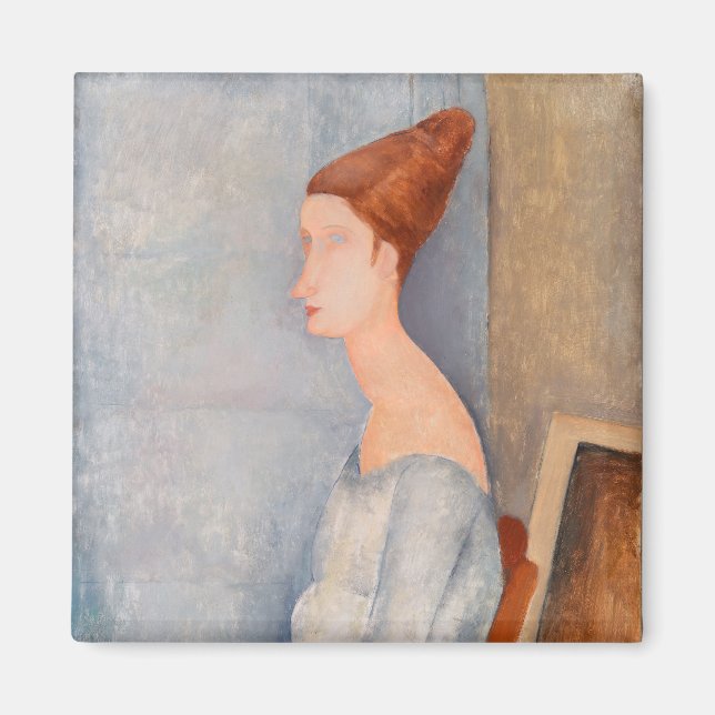 Amedeo Modigliani - Porträtt Jeanne Hebuterne #3 Magnet (Framsidan)