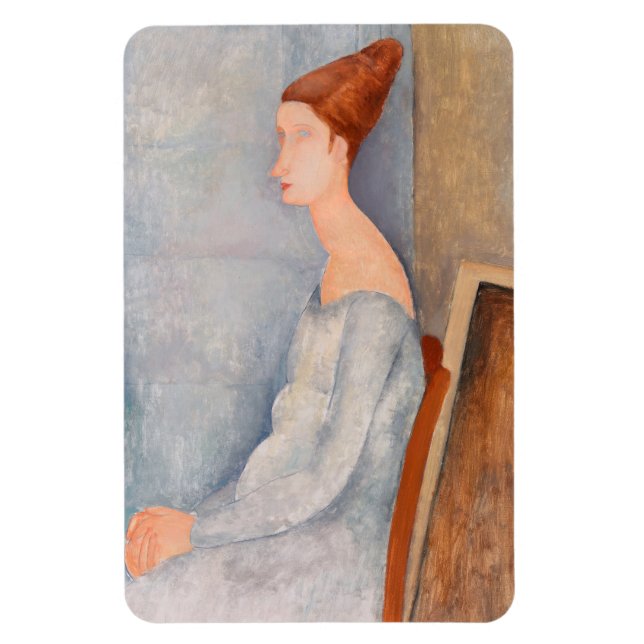 Amedeo Modigliani - Porträtt Jeanne Hebuterne #3 Magnet (Vertikal)