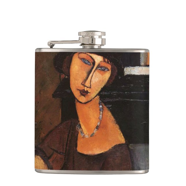 Amedeo Modigliani, Porträtt Jeanne Hebuterne Flask Fickplunta (Framsidan)