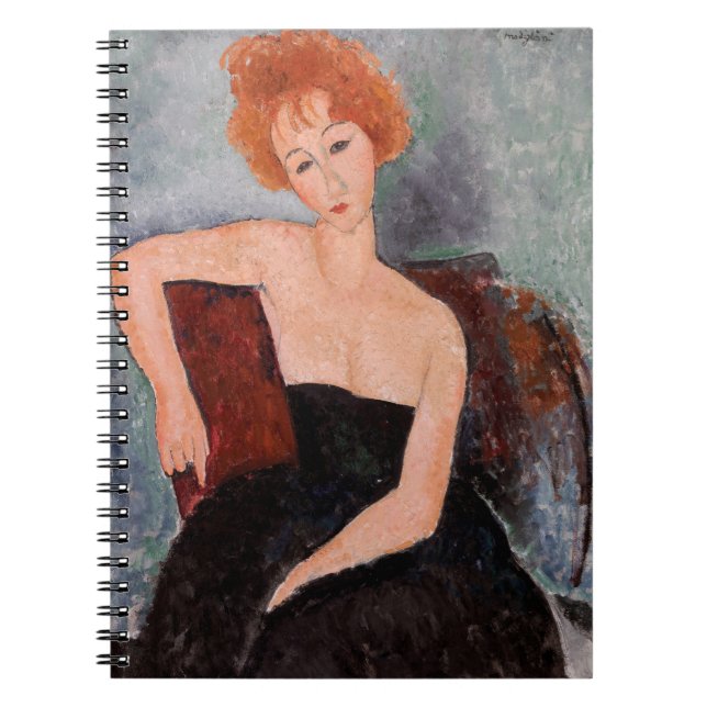 Amedeo Modigliani - Redhead Girl Evening Dress Anteckningsbok (Framsidan)