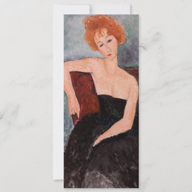 Amedeo Modigliani - Redhead Girl Evening Dress Inbjudningar (Framsida)