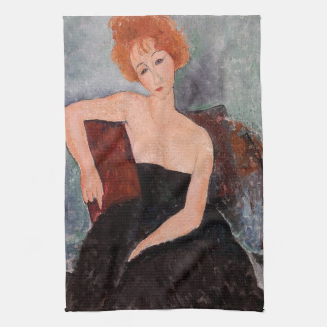 Amedeo Modigliani - Redhead Girl Evening Dress Kökshandduk (Vertikal)