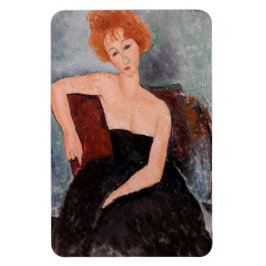 Amedeo Modigliani - Redhead Girl Evening Dress Magnet