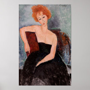 Amedeo Modigliani - Redhead Girl Evening Dress Poster