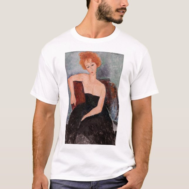 Amedeo Modigliani - Redhead Girl Evening Dress T Shirt (Framsida)