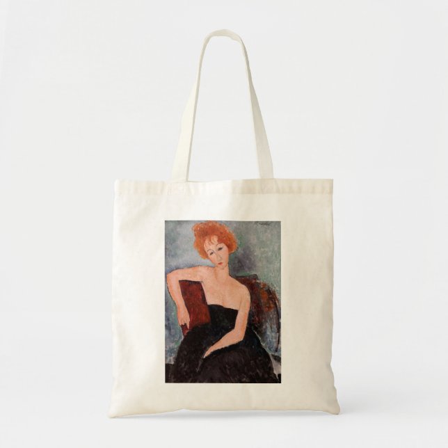 Amedeo Modigliani - Redhead Girl Evening Dress Tygkasse (Framsidan)