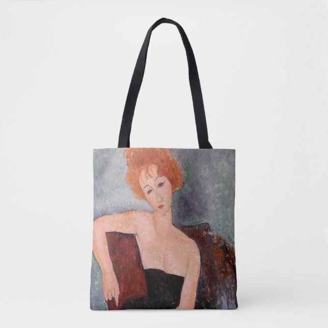 Amedeo Modigliani - Redhead Girl Evening Dress Tygkasse (Framsida)