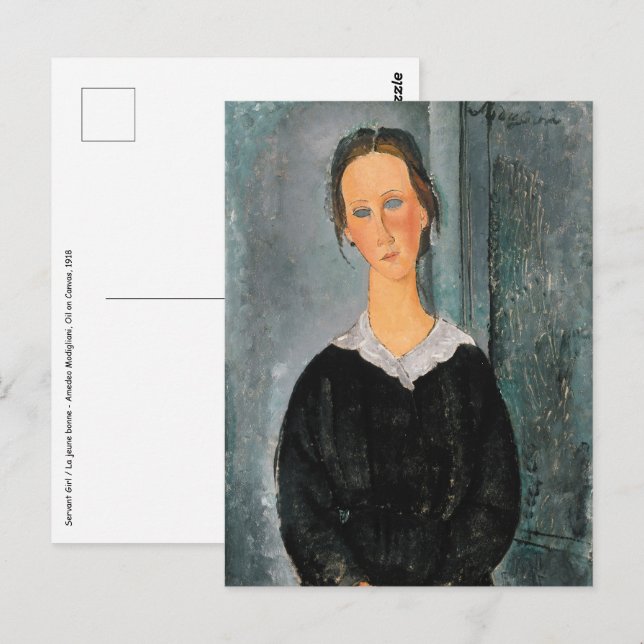 Amedeo Modigliani - Servant Girl Vykort (Fram/baksida)