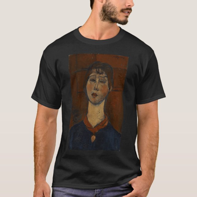 Amedeo Modigliani Sittande flicka, löst hår  T Shirt (Framsida)