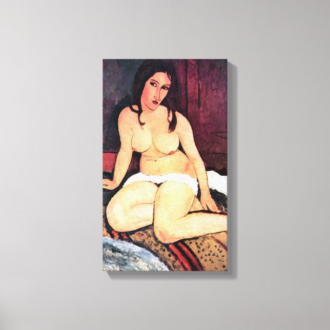Amedeo Modigliani - Sittande kvinna Canvastryck (Framsida)