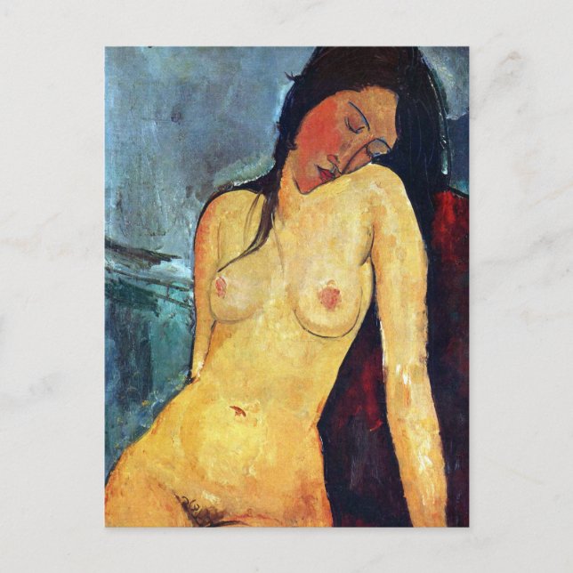 Amedeo Modigliani - Sittande kvinna Vykort (Framsida)