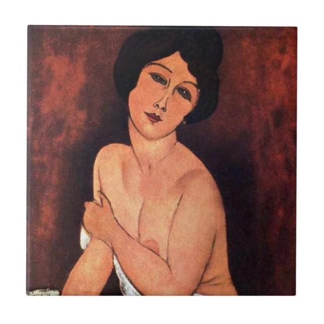 Amedeo Modigliani Stor sittande kvinna Kakelplatta (Framsidan)