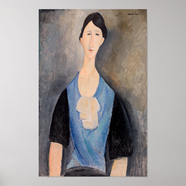 Amedeo Modigliani - Ung kvinna i blått Poster (Framsidan)