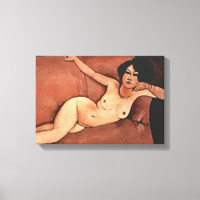 Amedeo Modigliani Woman A Soffa Canvastryck (Framsida)