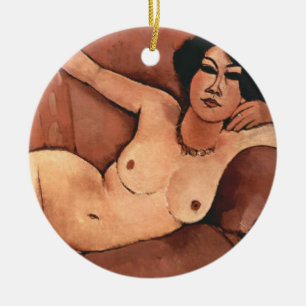 Amedeo Modigliani Woman A Soffa Julgransprydnad Keramik