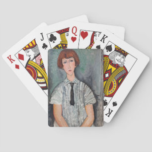 Amedeo Modigliani - Young Girl in a Stripe Blouse Casinokort