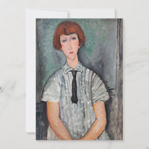 Amedeo Modigliani - Young Girl in a Stripe Blouse Tack Kort