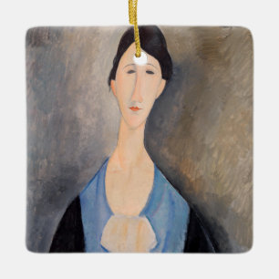 Amedeo Modigliani - Young Woman in Blue Julgransprydnad Keramik